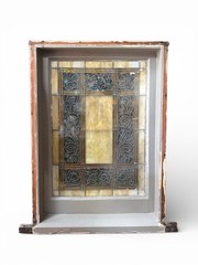 Antique Victorian Stained Glass Windows Set