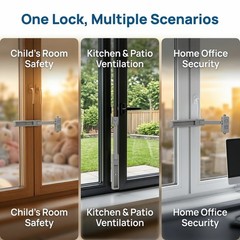 2 Pack Reusable Plastic Window Safety Lock Adjustable Sliding Window Restrictor