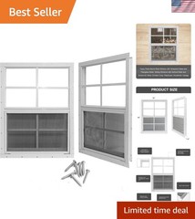 Versatile 12″ x 18″ Sliding Shed Windows with Aluminum Frame & Screens, 2 Pack