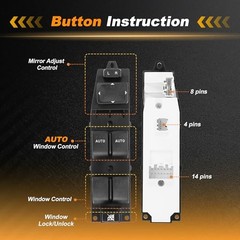 1 AUTO Power Window Switch for Mazda CX-9 2010-2015 Window Control Switch with