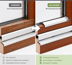 Casement Cover Profile with Seal | Weather Leg | Wooden Window Aluminium Protection Profile