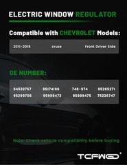 Power Window Compatible with Chevrolet Cruze 2011-2016 7-pins Front Driver Side