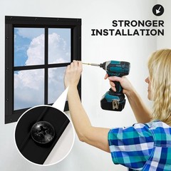 2 Pack 12″ x 12″ Shed Windows with Tempered Glass – Durable & Stylish Black