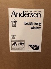 2x Andersen 400 34Wx23H Lower Sashes Divided Lites White Finish Brass Lock Sets
