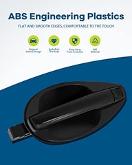 Exterior Door Handle, Front Driver Left Side, Black Plastic, 2003-2008