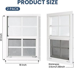 Barn Windows, 18×23 Shed Windows, 2 Pack, Fiberglass Screen