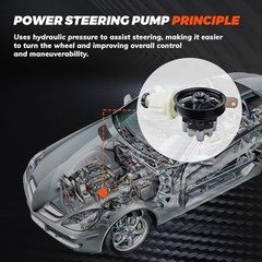 Power Steering Pump with Pulley & Reservoir Compatible with Dodge 21-4045R