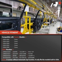 Power Window Regulator with 2-Pin Motor Compatible with Front Driver Side