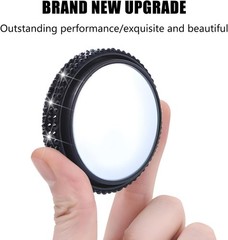 2″ Crystal Rhinestone HD Glass Blind Spot Mirror for Car, 2PCS 36 Color: White