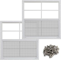 Durable 24×24 Shed Windows with Tempered Glass – Pack of 2