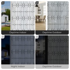 Window Privacy Film, Glass Decorative Static Cling, 17.5″ x 78.7″ | Window Fi…