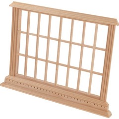 Unfinished Beige Mini Wood Window Frame for Dollhouse and Model House Decor