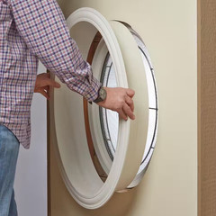 24.5 In. X 24.5 In. White Triple-Pane Insulated Glass round Vinyl Geo Picture Wi