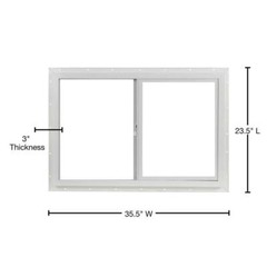 Slider Window Left-Hand 35.5″ x 23.5″ Double-Pane Single Vinyl New TAFCO WINDOWS