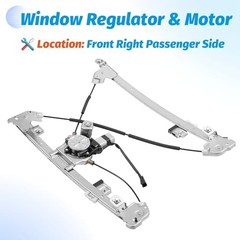 Front Left Driver & Right Passenger Side Power Window Regulator with Motor