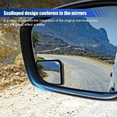 2-Piece Car Fan-Shaped Blind Spot Mirrors, Adjustable Wide-Angle Color: Black