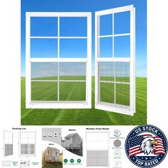 Tempered Glass Flush Mount Shed Windows – 2-Pack for Enhanced Ventilation