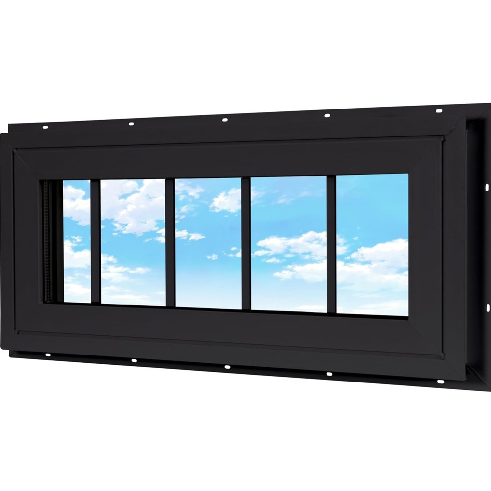 Black 10×29″ Transom Window with Insulated Double-Pane Glass – Durable Vinyl