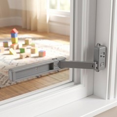 4 Pack Reusable Plastic Sliding Window Lock Clamps Adjustable Home Security Grey