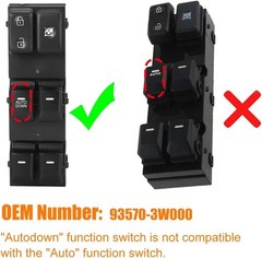 Power Window Master Control Switch Button Compatible with Kia Sportage 2014