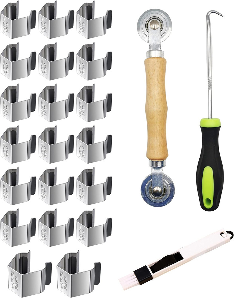 Window & Door Screen Repair Tool Kit, 20 PCS Screen Clips | Includes Screen Reta