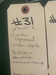 35” W X 57” H Simonton Double Hung Window With Grid Half Screen See Notes