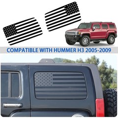Rear Side Window American Flag Decals Compatible with 2005-2009 Hummer H3, Am…