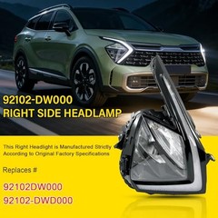 92102-DW000 Right Side LED Headlamp Assembly ABS & Right Headlight