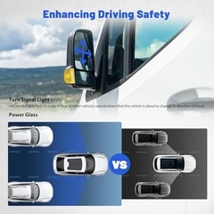 Driver Left Side Mirror Compatible with Merecedes Left Driver Side 7Pins Black