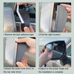 2PCS Blind Spot Mirrors, 2-in-1 Carbon Fiber Rain Eyebrow Reflective Protection