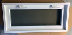 Hopper Window 30 x 13.75 Basement Laundry Room Garage White Vinyl 2 Latches