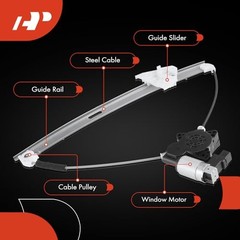 Electric Power Window Regulator with Motor Compatible with Front Driver (LH)