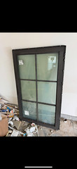 Andersen window. 3050 fixed gridded black color. Composite material