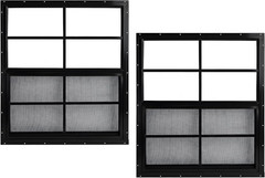 24″ X 27″ Black Shed Windows 2 Pack,Small Windows with Tempered Glass – Flush Mo