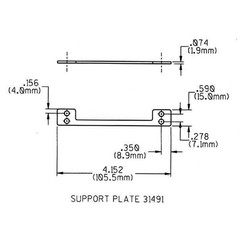 Mounting Plate/ Bracket, 4 hole, 3-7/16 multi-point sash lock