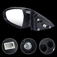 Left Driver Side Mirror Compatible with 2019 2020 2021 2022 2023 L-3 Pins black
