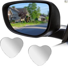 Heart Shaped Frameless Convex Blind Spot Mirror, Adjustable Univer Size: Heart