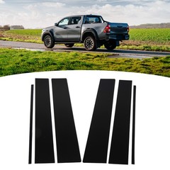 6 Pcs Glossy Black Pillar Door Trim With Window Pillar Post Protector Cover RCJG
