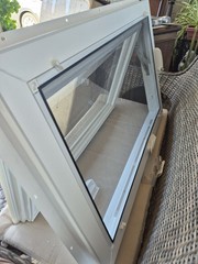 24 x 36White Awning Window, Double-Pane Clear Glass, Screen, Colonial GBG