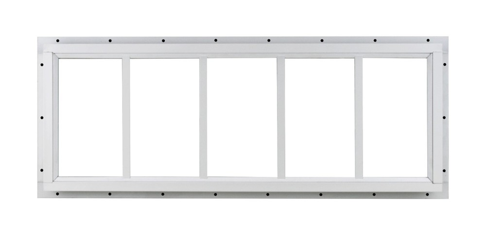 Shed Transom Window 10 x 29 White J-Channel Tempered Glass, Singel Pane