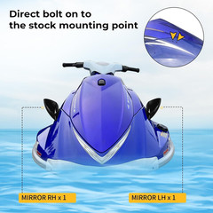 Deyeshiki Waverunner VX Mirrorｓ Compatible with Yamaha 2005-2009 Right Hand Mirr