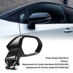Power Heated Side Mirror With Turn Signal For E210 2020 Gloss Black
