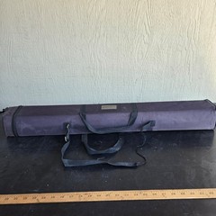 Retractable Roll Up Banner Stand Silver Aluminum Base Pole 33in Need repair Case