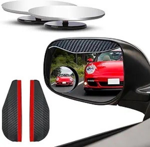 Car Blind Spot Mirrors with Rain Visor (2 Pack) – Con Color: Circle With Visor