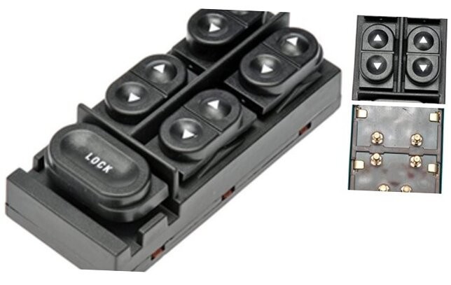 901-304 Front Driver Side Power Window Switch 5 Button Compatible with Select