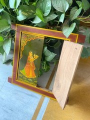 Antique Wooden Metal Fitted Wall Decor Window Panel Original Fine Hand Carved