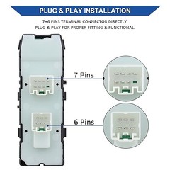 Power Window Switch Front Left Driver Side, Compatible with 2008-2013 Dodge