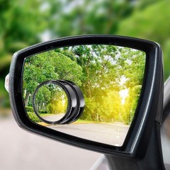 4 Pcs 2 Inch Round Convex Blind Spot Mirrors with Frame, 360-Degr Color: Black