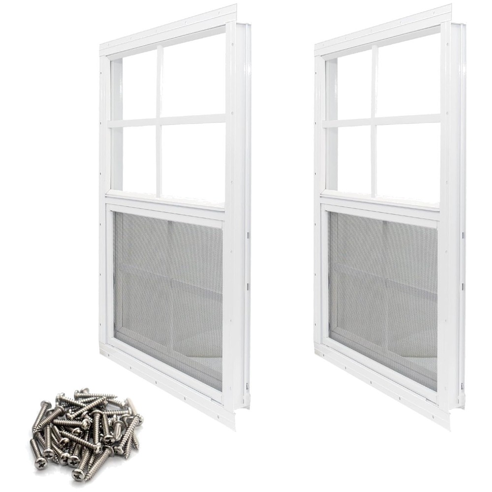 Durable Shed Window Kit with Fiberglass Screen