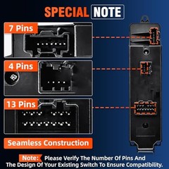 Power Window Switch, Front Left Driver Side Window Switch Compatible with